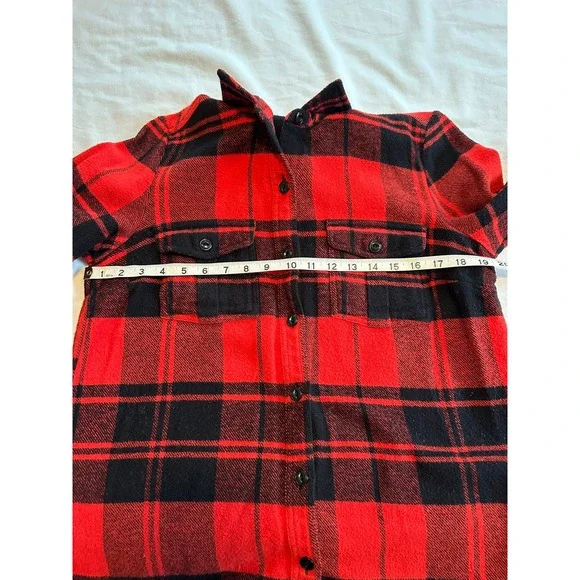 Old Navy Plaid Flannel Shirt Red‎ Black 100% Cotton Size M - Picture 7 of 7